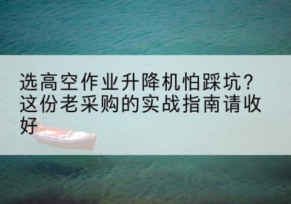 上城高空作业升降机厂家推荐-选高空作业升降机怕踩坑？这份老采购的实战指南请收好